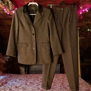 Vintage Sandro wool tweed pantsuit